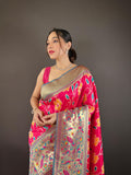 Adorable Silk Patola Weaving Pink Color Saree