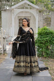 Elegance Style Multi Sequins Embroidered Work Women Gown -WOMEN FASHION Maroon / S women's fashion mart