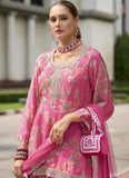 Designer Rich Pink Embroidered and Printed Palazzo Suit - women's fashion mart