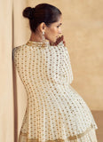 Superb Off-White Traditional Embroidered Sharara Suit - women's fashion mart