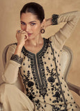 Outstanding Beige Thread Embroidered Traditional Palazzo Suit - women's fashion mart