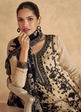 Outstanding Beige Thread Embroidered Traditional Palazzo Suit - women's fashion mart