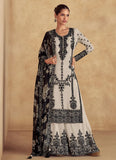 Heavenly Off-White Thread Embroidered Traditional Palazzo Suit - women's fashion mart