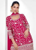 Magical Magenta Traditional Embroidered Palazzo Suit - women's fashion mart