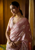 Magical And Unforgettable Satin Silk Hand Worked Saree - women's fashion mart