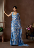 Magical And Unforgettable Satin Silk Hand Worked Saree - women's fashion mart