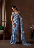 Magical And Unforgettable Satin Silk Hand Worked Saree - women's fashion mart