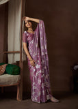 Magical And Unforgettable Satin Silk Hand Worked Saree - women's fashion mart