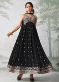 Elegant Black Embroidered Designer Anarkali Suit - women's fashion mart