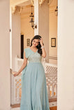 Georgette Embroidered Buti Gown Dress - women's fashion mart