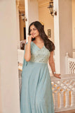 Georgette Embroidered Buti Gown Dress - women's fashion mart