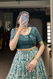 Handcrafted Tasar Silk Printed With Viscose Border Lehenga Choli