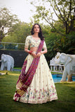 Beautiful Designer Khadi Cotton Sequins Tread Embroidered Work Traditional Lehenga Choli