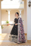 Beautiful Stylish designer Gown With Dupatta Set -WOMEN FASHION Sky Blue / M women's fashion mart