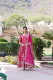 Jacquard With Sequins Embroidered Work Gown & Dupatta Set - women's fashion mart