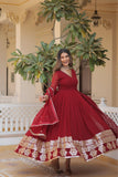 TRADITIONAL elegance Attractive Embroidered Sequins WORK WOMEN GOWN  women's fashion mart