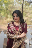 Stunning Premium Dark Maroon Anarkali Set - women's fashion mart