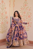 Elegance Digital Printed Embroidered Work Beautifully Gown With Dupatta