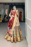 Designer Kalamkari Printed Dola Silk Lehenga Choli - women's fashion mart