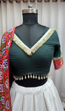 Beautiful White Designer Silk Navratri Special Lehenga Choli Set