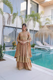 Premium Embroidered Kurti Sharara Dupatta Set For Women