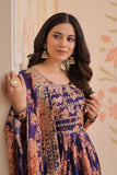 Elegance Digital Printed Embroidered Work Beautifully Gown With Dupatta