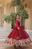 TRADITIONAL elegance Attractive Embroidered Sequins WORK WOMEN GOWN  women's fashion mart