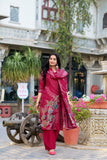 Floral Print Beets Handwork Stunning Salwar Suit - women's fashion mart