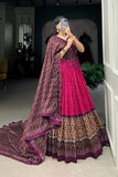 Bandhej With Ajarakh Print Silk Lehenga Choli - women's fashion mart