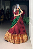 Beautiful Narayan Pet Cotton Zari Weaving Work Lehenga Choli