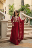 Amazing Festive Wear Faux Georgette Sequins Worked Gown - women's fashion mart