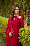 Ethereal Marble Refined Foil Work Anarkali Set With Flowing Dupatta