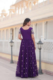Stunning Embroidered Gown With Sequins Work - women's fashion mart