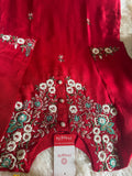 Designer Red Embroidered kurta bottom  with dupatta  women's fashion mart