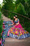 Captivating Pink Kalamkari Ensemble South Indian Elegance -LEHENGA Rani Pink / Silk women's fashion mart
