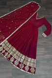 TRADITIONAL elegance Attractive Embroidered Sequins WORK WOMEN GOWN  women's fashion mart