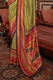 Pristine Parrot Green Kanjivaram and Patola Printed Silk Saree - women's fashion mart