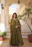 Stunning Designer Embroidered Work Gown With Dupatta Set - women's fashion mart