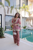 Royal Mirror Work Kurti Palazzo Set For Women