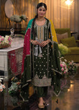 Marvelous Mehndi Green Embroidery Salwar Kameez Suit - women's fashion mart