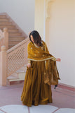 Designer Sequins Multi Embroidered Work Women Gown With Dupatta