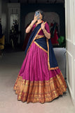 Beautiful Narayan Pet Cotton Zari Weaving Work Lehenga Choli