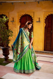 Designer Premium Paithani Soft Silk Zari Weaving Sequins With Thread Embroidery Lehenga Set