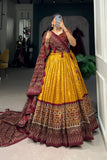 Bandhej With Ajarakh Print Silk Lehenga Choli - women's fashion mart