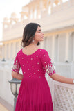 Embroidered Sequins Work Designer Women Gown - women's fashion mart