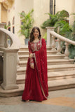Amazing Festive Wear Faux Georgette Sequins Worked Gown - women's fashion mart