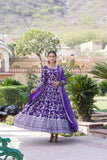 Jacquard With Sequins Embroidered Work Gown & Dupatta Set - women's fashion mart