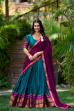 Elegant Traditional Zari Border Lehengas with Contrasting Dupattas Perfect for Festive & Wedding Occasions - women's fashion mart