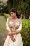 Ethereal Ivory Chanda Silk Lehenga Set Crafted For Modern Royalty