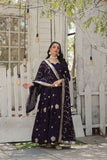 Glamorous Embellished Stylish Gown -WOMEN FASHION Purple / M women's fashion mart